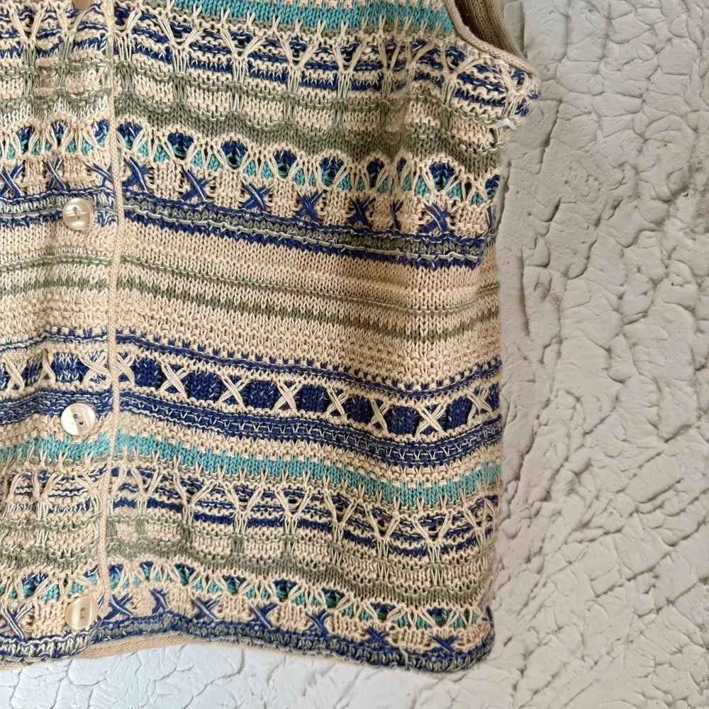 Vintage St John’s Bay Knit Sweater Vest Medium Cottagecore - Picture 3 of 7